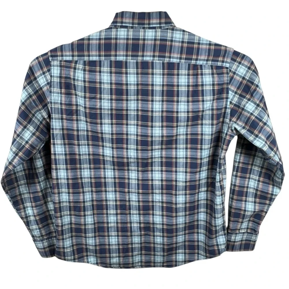 UNTUCKit Mens L Multicolor Plaid Long Sleeve Button Up Lightweight Flannel Shirt